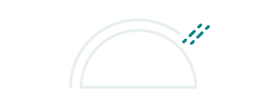 concentric semicircles intersected by waterjet stream